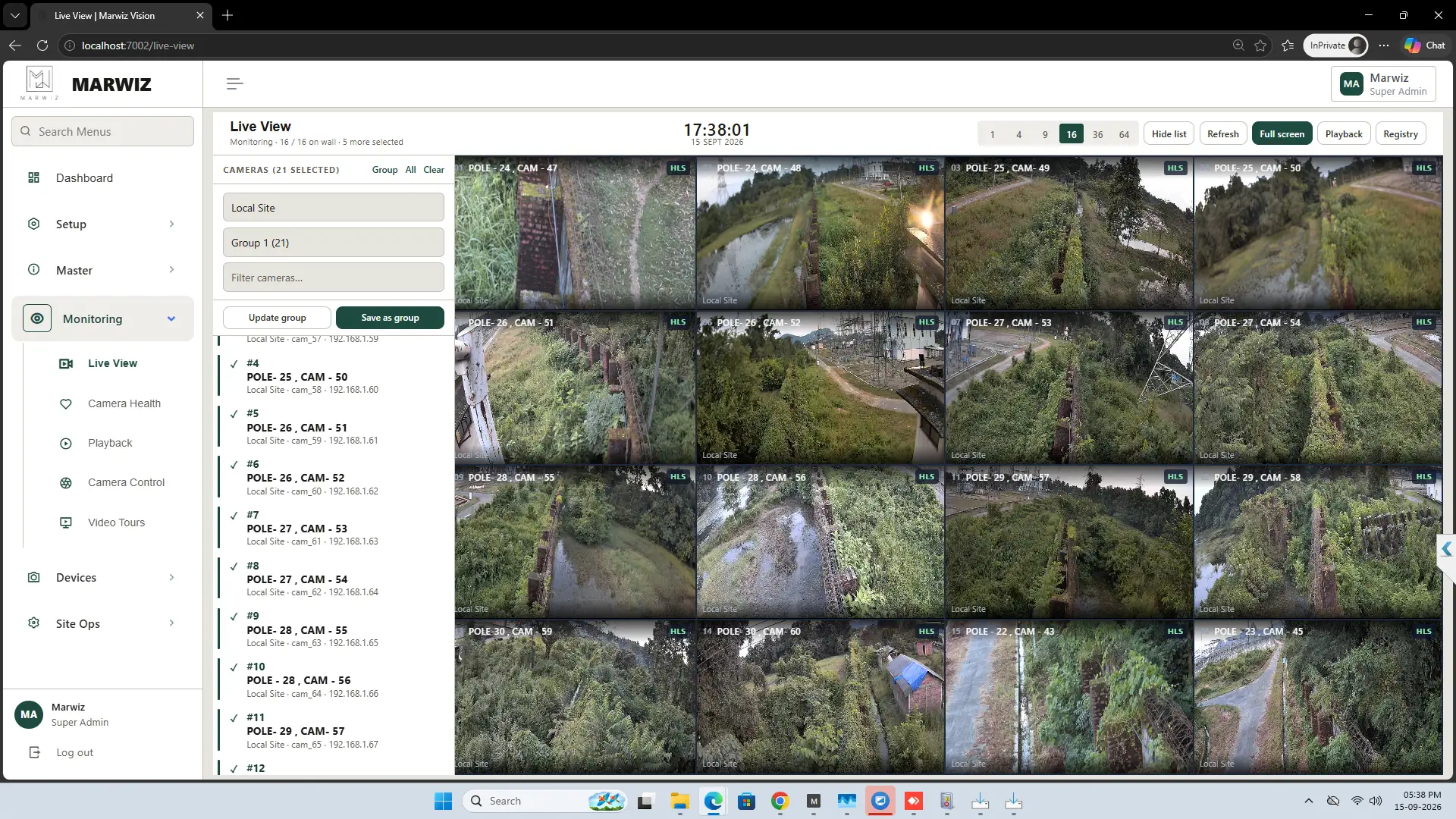 Marwiz Video Management System Live Surveillance Center